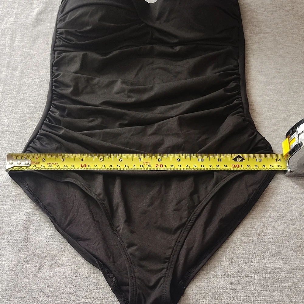 Black Strapless WOMENS ANNE COLE BEAUTIFUL SWIMSUIT SWIMWEAR ONE-PIECE SUIT - Picture 9 of 16